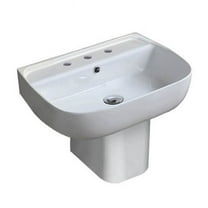 Nameeks Cerastyle 078500U-S-Ped-Three Hole Aqua 21-11/16" Rectangular Ceramic Wall Mount /