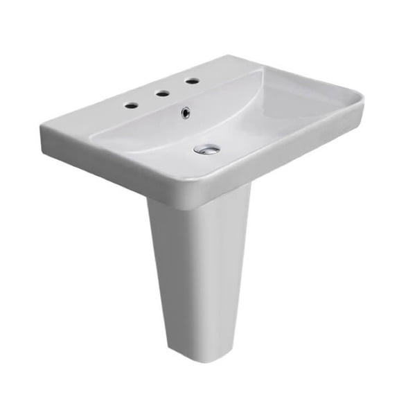 Nameeks Cerastyle 079600U-Ped-Three Hole Noura 23-5/8" Rectangular Ceramic Pedestal