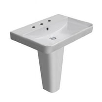 Nameeks Cerastyle 079600U-Ped-Three Hole Noura 23-5/8" Rectangular Ceramic Pedestal
