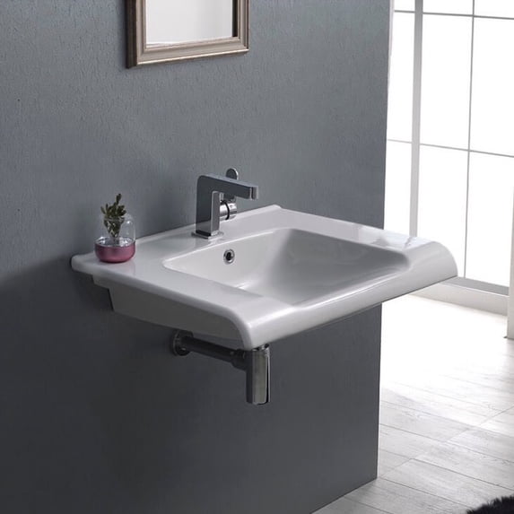 Nameeks Cerastyle 090600-U-One Hole Anova 25-1/2" Rectangular Ceramic Wall Mount / Drop In
