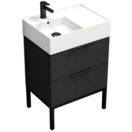 Nameeks Derin-2417 Derin 24" Free Standing Single Basin Vanity Set - Black