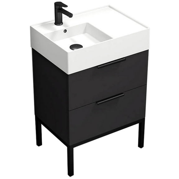 Nameeks Derin-2417 Derin 24" Free Standing Single Basin Vanity Set - Black