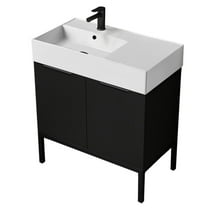 Nameeks Derin-3217-C-L Derin 32" Free Standing Single Basin Vanity Set - Matte Black /