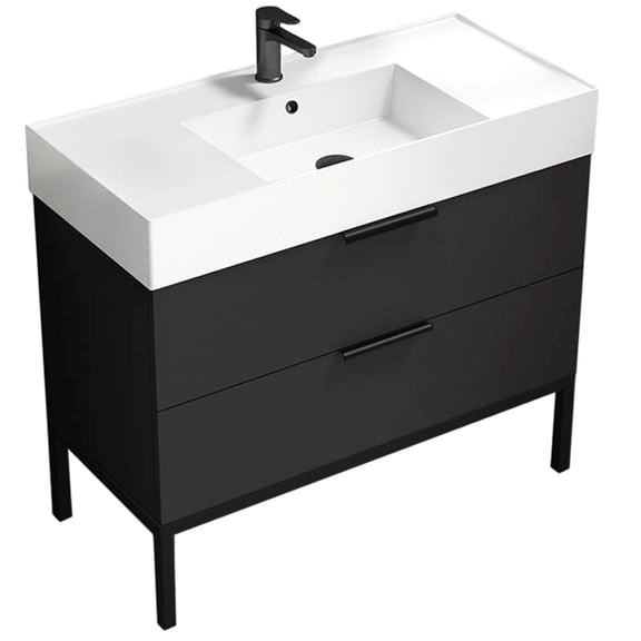 Nameeks Derin15 Derin 40" Free Standing Single Basin Vanity Set - Black