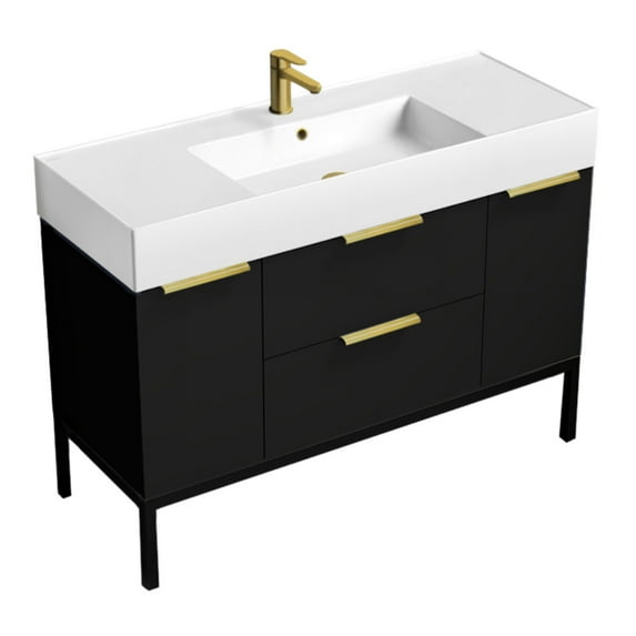 Nameeks Derin-4818-C Derin 48" Free Standing Single Basin Vanity Set - Gold
