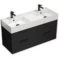 thumbnail image 1 of Nameeks Derin-4818-W-2 Derin 48" Wall Mounted Double Basin Vanity Set - Black, 1 of 7