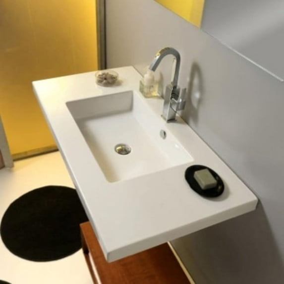 Nameeks Mar03011-One Hole Tecla 41-3/8" Ceramic Wall Mounted / Drop In Bathroom Sink -