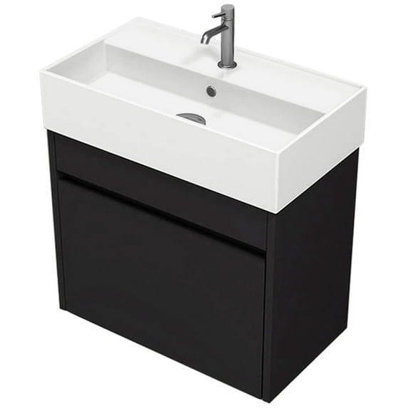 Nameeks Mini-2413-W Mini 24" Wall Mounted Single Basin Vanity Set - Black