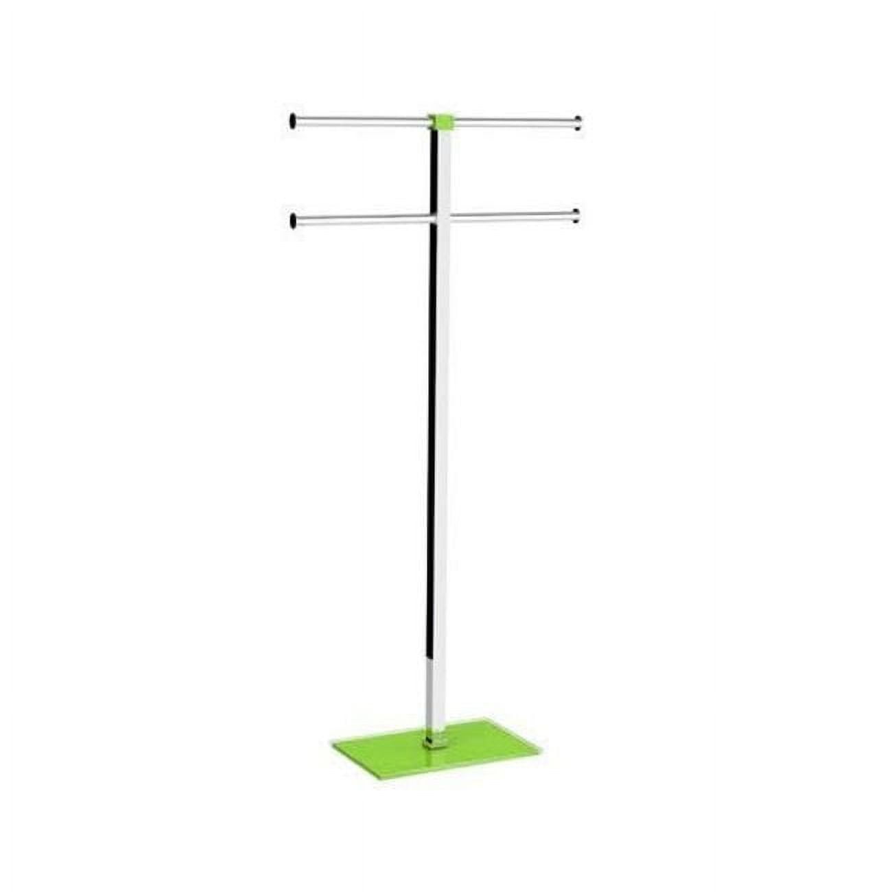 Contemporary Green Steel and Resin Floor Standing Towel Rack