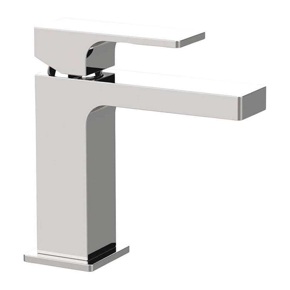 Chrome Modern Single Hole Bathroom Faucet with Rectangular Lever