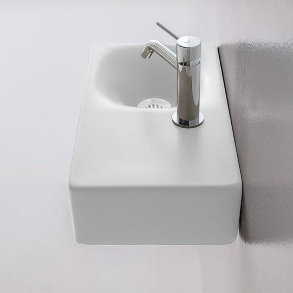 Nameeks Scarabeo 1523-One Hole Scarabeo 16-1/2" Rectangular Ceramic Wall Mounted Bathroom