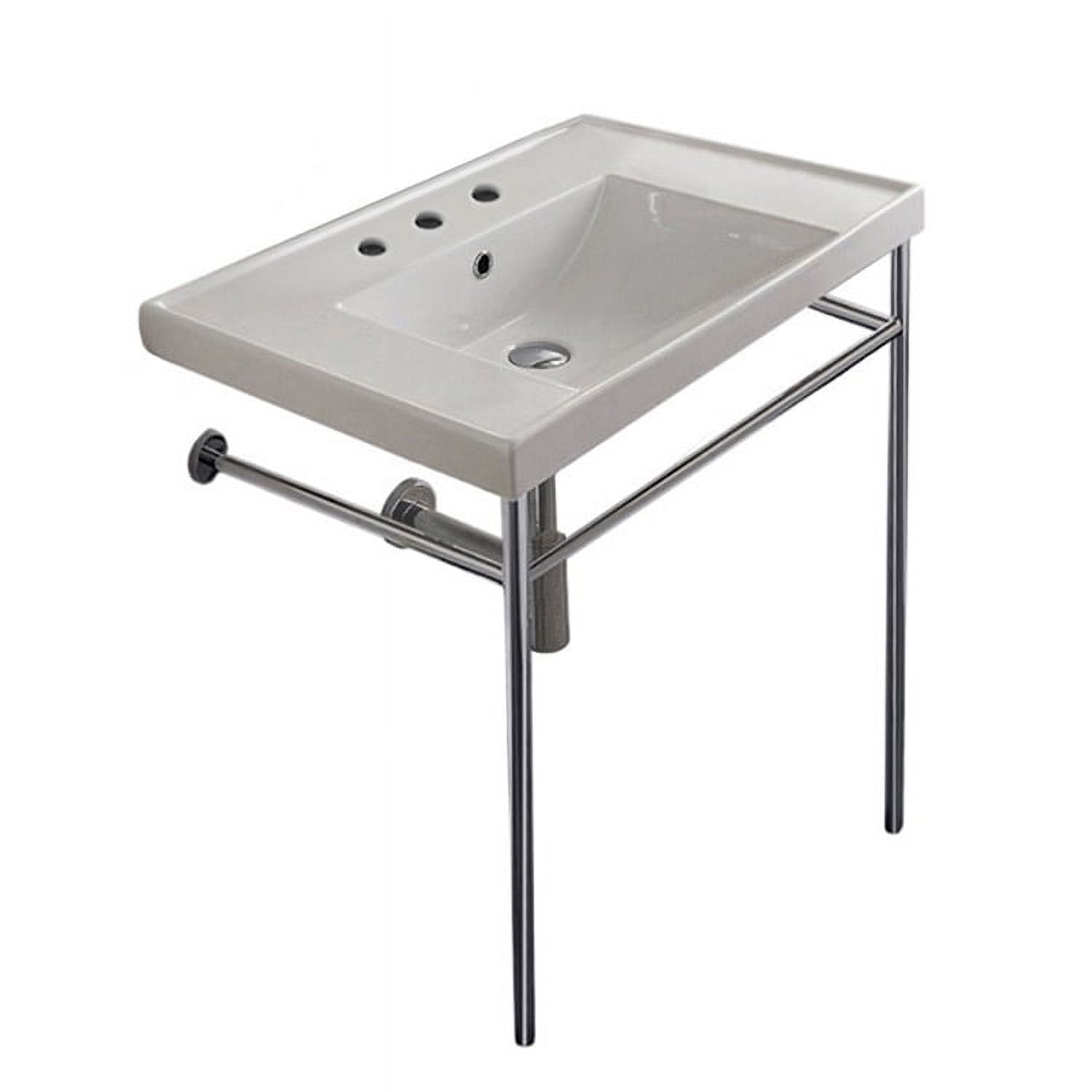 Nameeks Scarabeo 3005-CON-Three Hole Ml 36-3/16" Rectangular Ceramic Console Bathroom Sink
