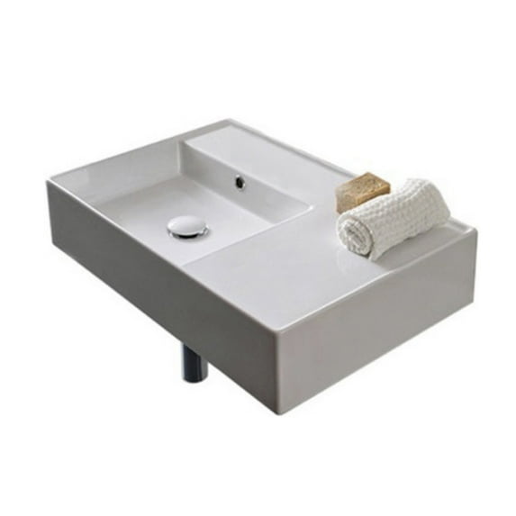 Nameeks Scarabeo 5114-No Hole Scarabeo Teorema 2.0 24" Ceramic Bathroom Sink For Wall