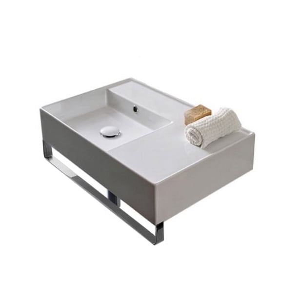 Nameeks Scarabeo 5114-Tb-No Hole Scarabeo Teorema 2.0 24" Ceramic Wall Mount Bathroom Sink
