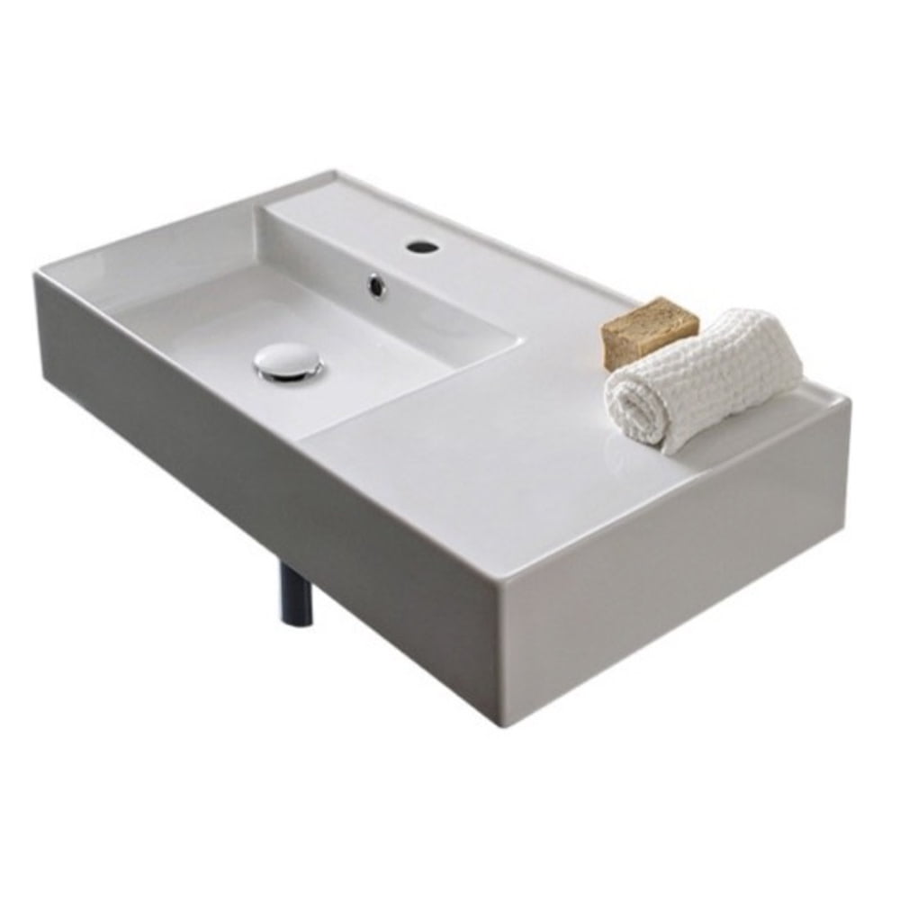 Nameeks Scarabeo 5115-One Hole Scarabeo 32" Ceramic Wall Mounted Bathroom Sink - White