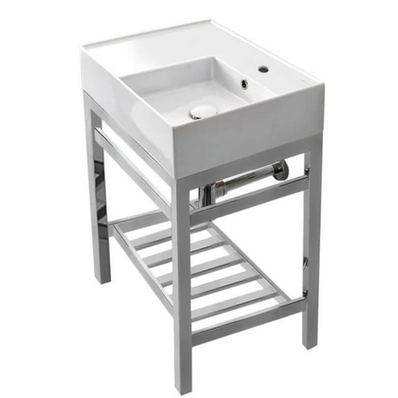 Nameeks Scarabeo 5117-CON2-One Hole Teorema 2 23-5/8" Rectangular Ceramic Console Bathroom