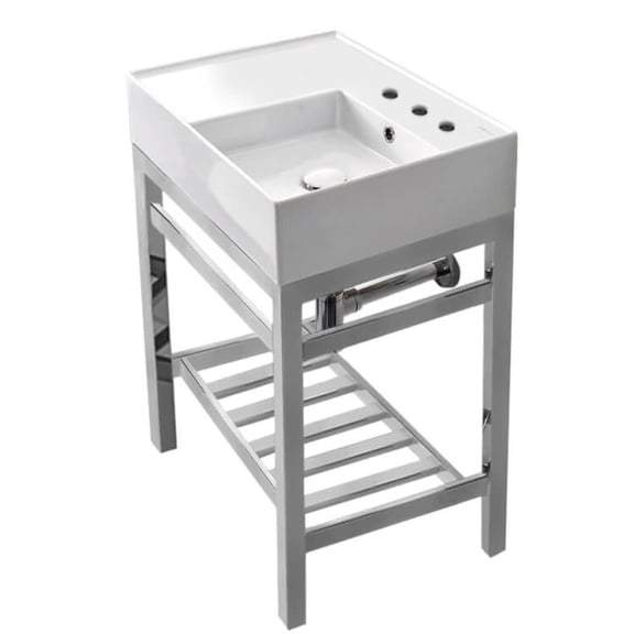 Nameeks Scarabeo 5117-CON2-Three Hole Teorema 2 23-5/8" Rectangular Ceramic Console