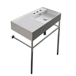 Modern Console Sink Bathoom Vanity, 32, Metal Stand, Teorema 2 Scarabeo 5123-CON2 by Nameeks