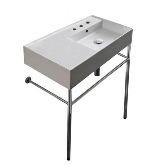 Nameeks Scarabeo 5118-Con-Three Hole Scarabeo Teorema 2.0 32" Rectangular Ceramic Console