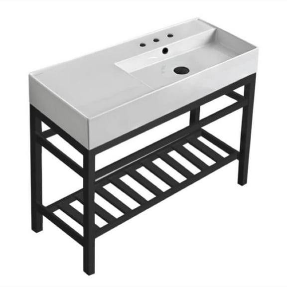 Nameeks Scarabeo 5120-Con2-Three Hole Teorema 2 39-13/16" Rectangular Ceramic Console