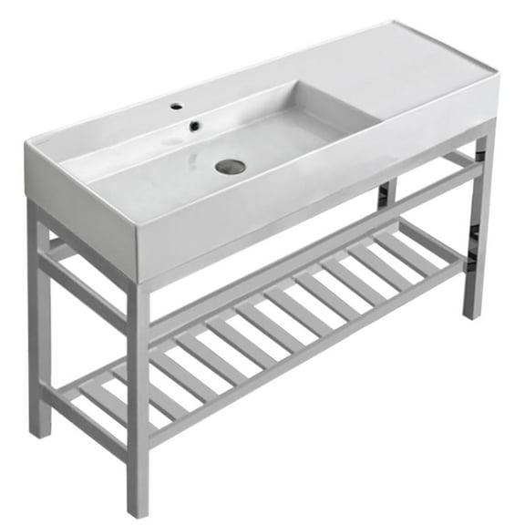 Nameeks Scarabeo 5121-Con2-One Hole Teorema 2 47-5/8" Rectangular Ceramic Console Bathroom