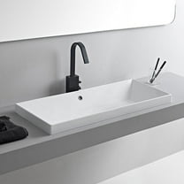 Nameeks Scarabeo 5132 Teorema 2 Rectangular Ceramic Drop In Sink - White