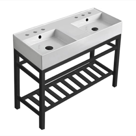 Nameeks Scarabeo 5142-Con2-Six Hole Teorema 2 39-13/16" Rectangular Ceramic Console