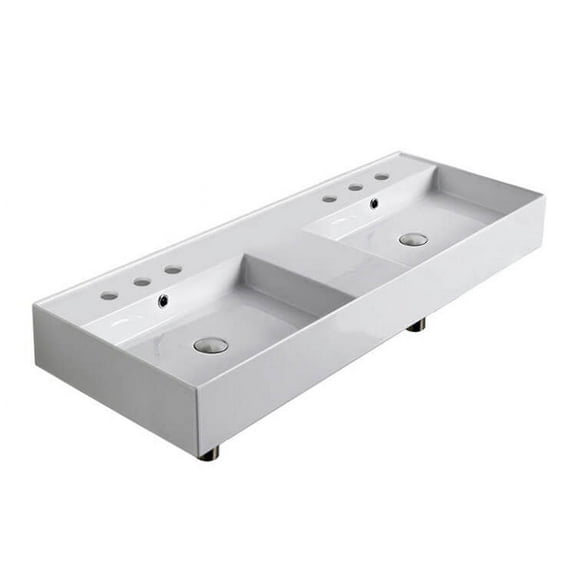 Nameeks Scarabeo 5143-Six Hole Teorema 2.0 47-13/16" Rectangular Ceramic Wall Mount / Drop
