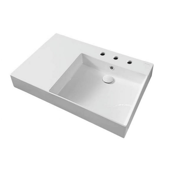 Nameeks Scarabeo 5150-Three Hole Teorema 2.0 Plus 31-1/2" Rectangular Ceramic Wall Mount /