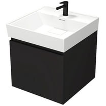 Nameeks Sharp-1919-W Sharp 19" Wall Mounted Single Basin Vanity Set - Black