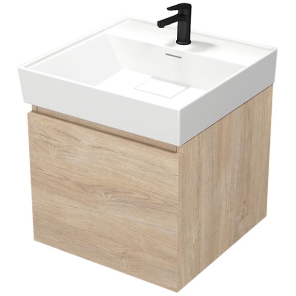 Nameeks Sharp1 Sharp 18" Wall Mounted Single Basin Vanity Set - Brown Oak