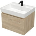 thumbnail image 1 of Nameeks Sharp-2419-W Sharp 24" Wall Mounted Single Basin Vanity Set - Brown Oak, 1 of 7