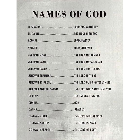 Names Of God Christian With Scripture Hanging Decor For Wall Inspirational Poster Gift For Church Home Room Canvas Faith Reminder poster