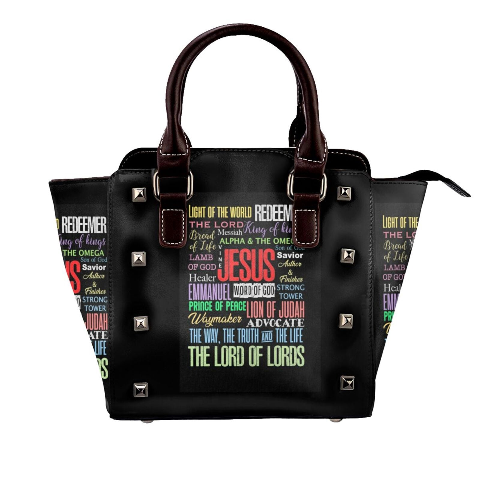 Names Of God Lord Jesus Christ - Bible Verse Rivet Fashion One-Shoulder ...