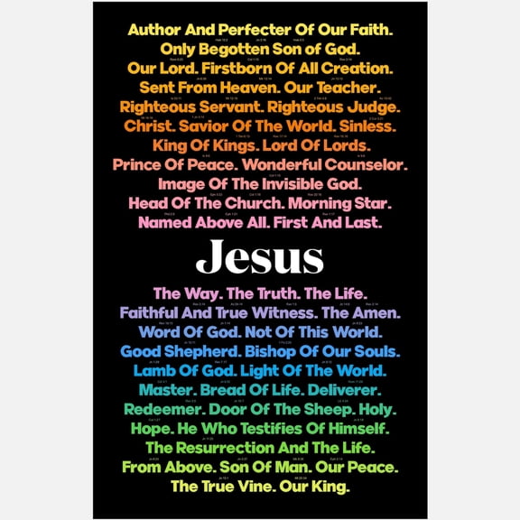 Names Of Jesus Poster, Titles Of Jesus