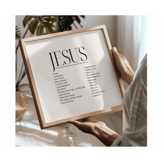 Names Of Jesus Wall Art Minimalist Christian Scripture Print UNFRAMED PAPER POSTER