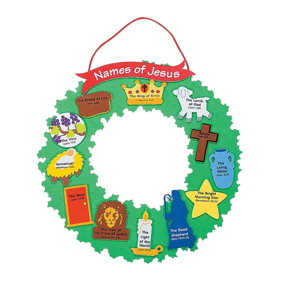 Names Of Jesus Wreath Craft Kit- Craft Kits - 12 Pieces