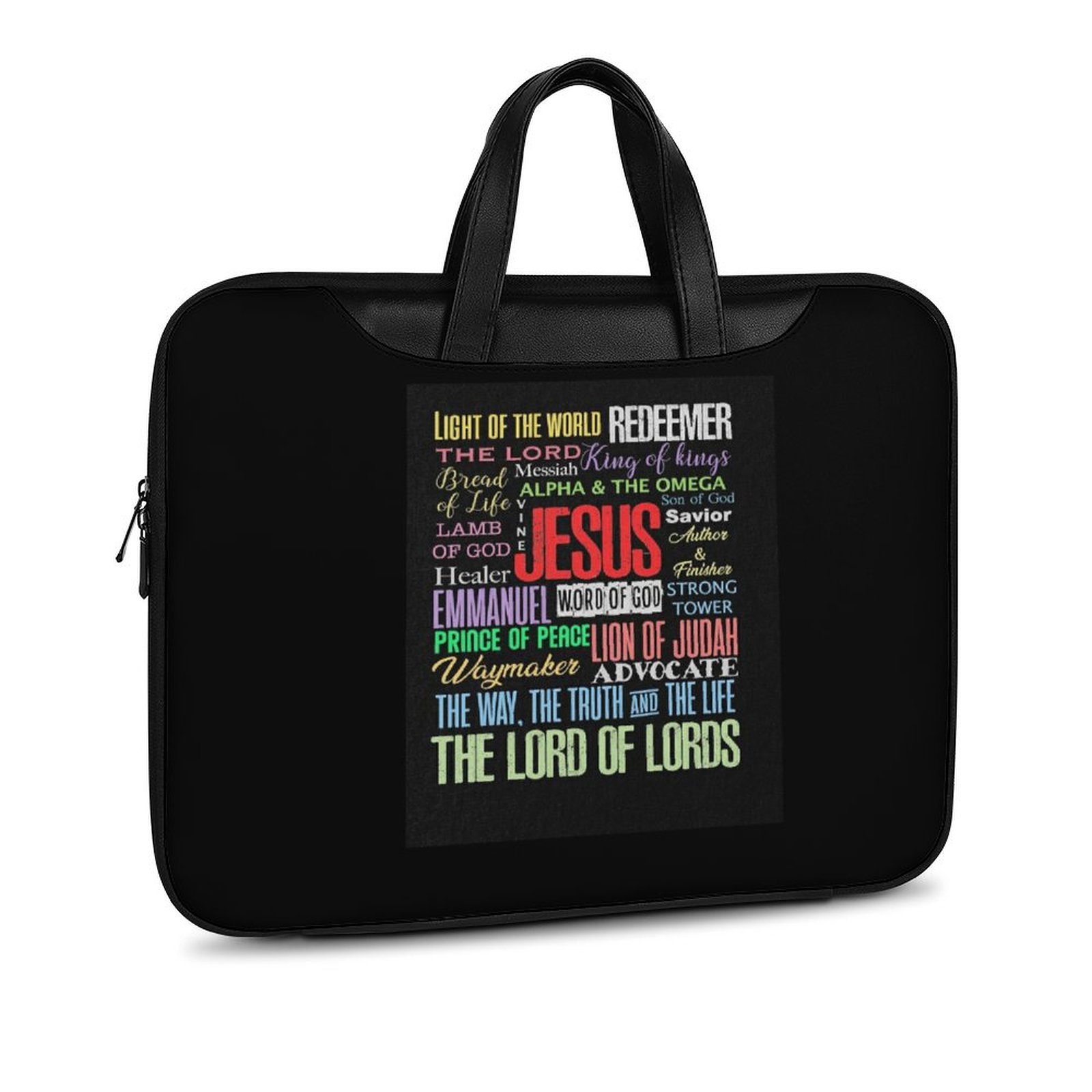 Names of God Lord Jesus Christ - Bible Verse PU Leather Laptop Bag ...