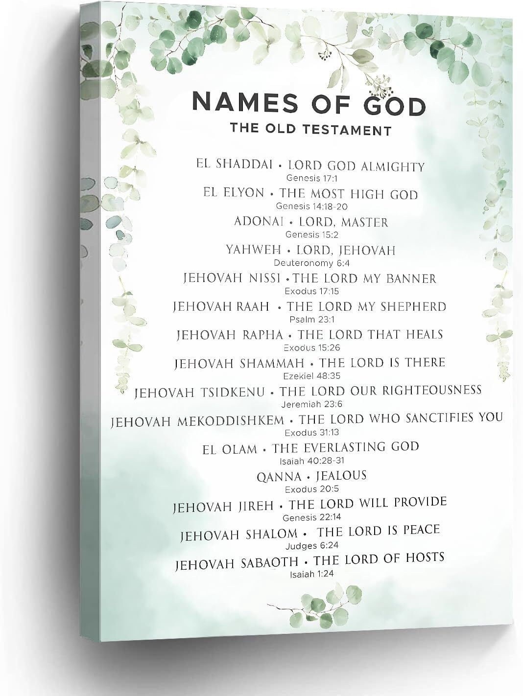 Names of God Wall Art Christian Scripture Poster for Living Room ...