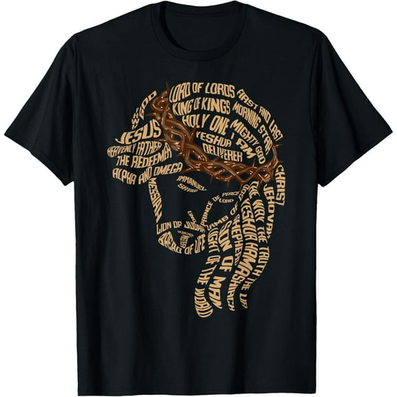 Names of Jesus Christ Face Christian Gospel Religious Bible T-Shirt
