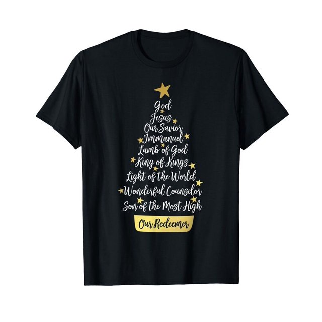 Names of Jesus Christian Faith Christmas Tree T-Shirt - Walmart.com