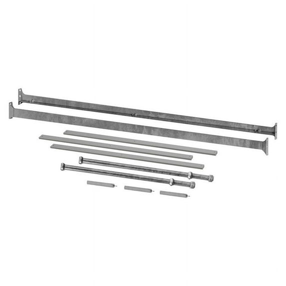 Namesake Classic Winston Metal Full Bed Conversion Rails Kit in Vintage Silver