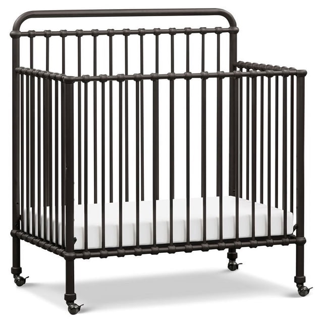 Namesake Winston Wrought Iron Convertible Mini Crib with Wheels for ...