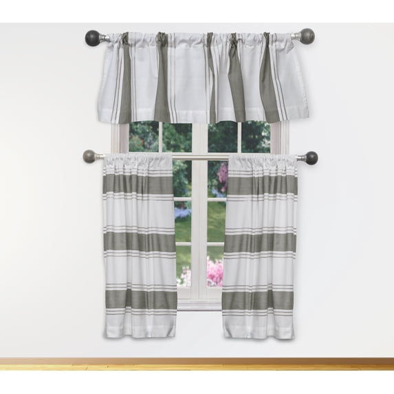Namia Stripe Cotton Kitchen Curtain & Tier Set