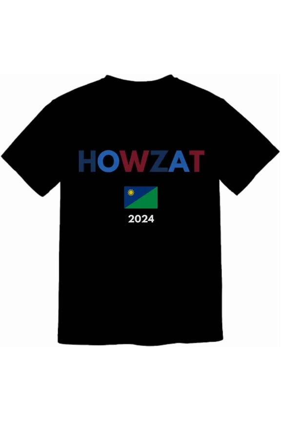 Namibia Cricket Fan Howzat 2024 Graphic T-Shirt - Retro Sports Apparel for Men and Women - Comfortable Cotton Short Sleeve Tee