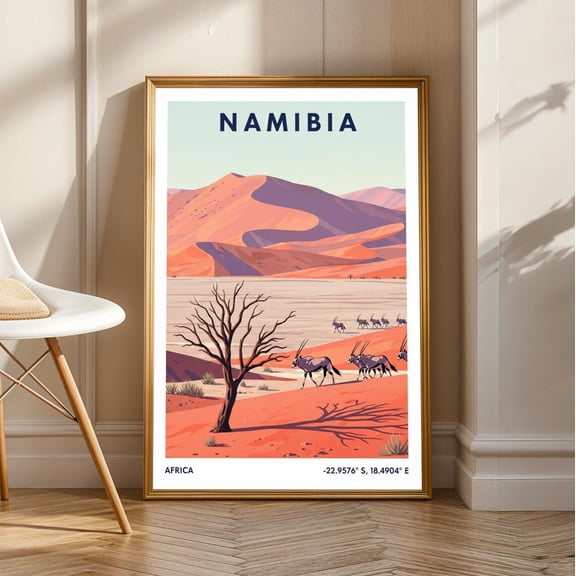 Namibia Desert Landscape Print - Namibia Poster - Africa Wall Art - African Travel Poster - Desert Poster - Desert Wall Art - Home Art Decor, Unframed Poster Size 24x36