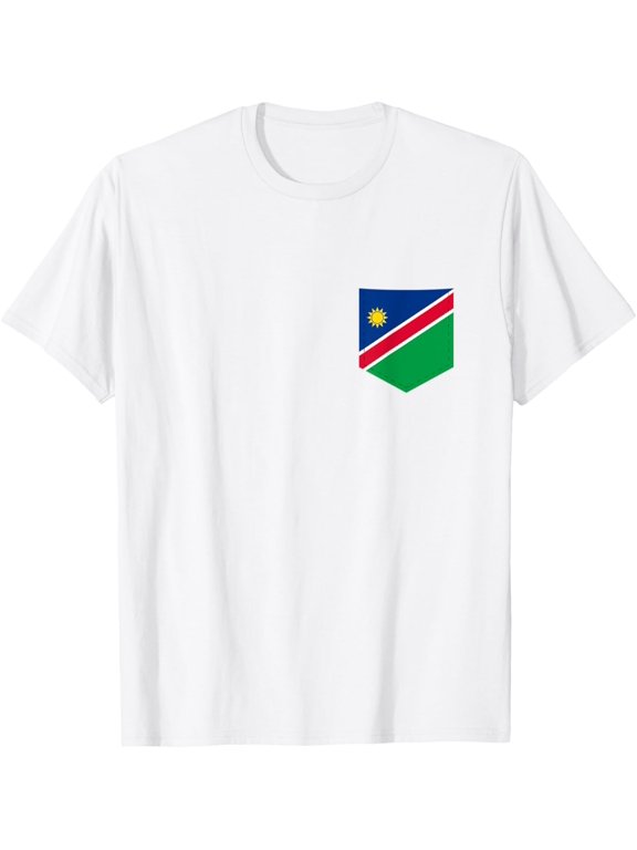 Namibia Flag with Printed Namibian Flag Pocket T-Shirt