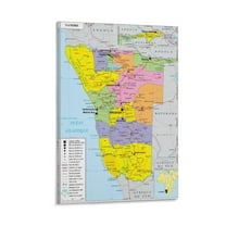 Namibia Map Posters Canvas Art Poster and Wall Art Picture Print Modern Family bedroom Decor Posters 24x36inch(60x90cm)