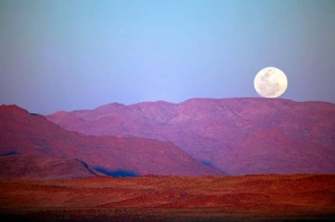 Namibia Sossusvlei NamibRand Nature Reserve Full moon Canvas Art - Kymri Wilt DanitaDelimont (34 x 23)