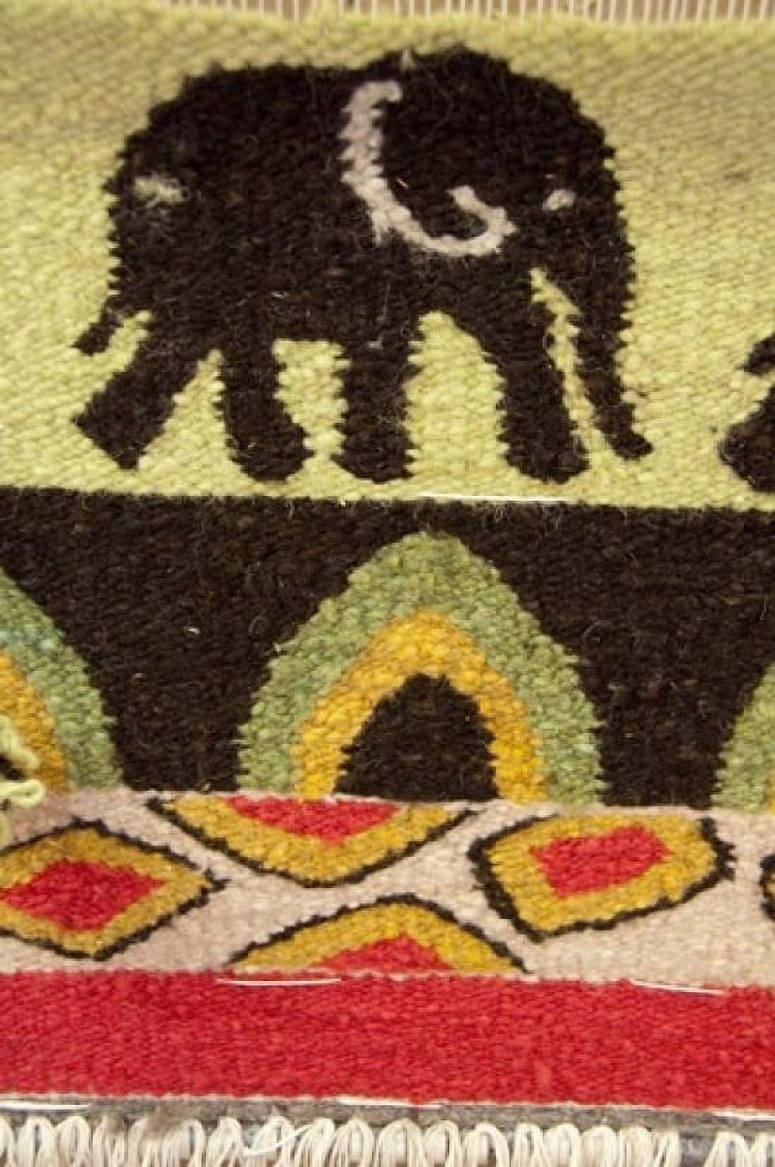 Namibia Swakopmund Karakulia elephant design on wool textiles Canvas Art - Cindy Miller Hopkins DanitaDelimont (11 x 17)